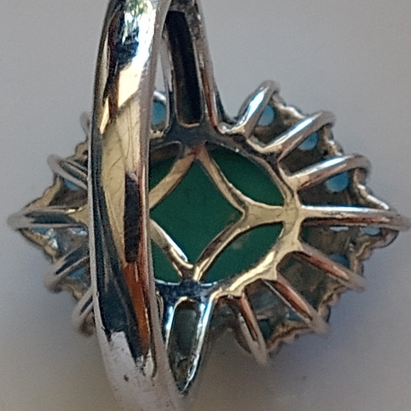 Sterling Silver Sleeping Beauty Turquoise Swiss Blue Topaz Ring - Picture 5 of 16